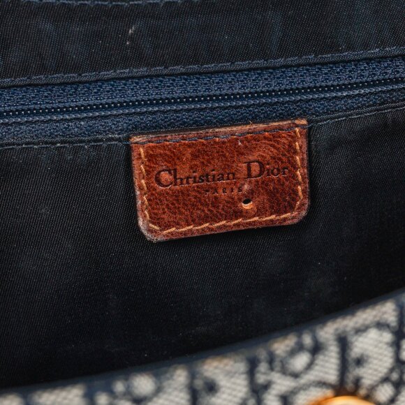 Christian Dior Street Chic Columbus Avenue Blue Logo-Jacquard Shoulder Bag - Picture 15 of 16